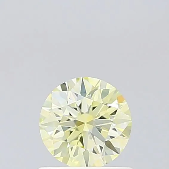 0.62ct ROUND Fancy Light Yellow VVS2 Coloured Lab diamond