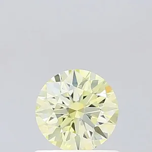 0.62ct ROUND Fancy Light Yellow VVS2 Coloured Lab diamond