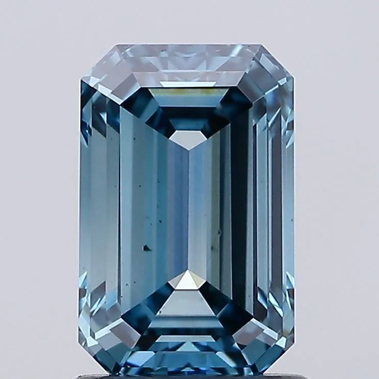 1.55ct EMERALD Fancy Vivid Blue VS2 Coloured Lab diamond