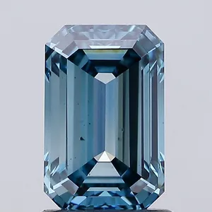 1.55ct EMERALD Fancy Vivid Blue VS2 Coloured Lab diamond