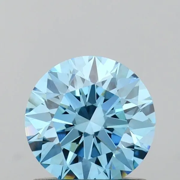 0.75ct ROUND Fancy Vivid Blue VVS2 Coloured Lab diamond