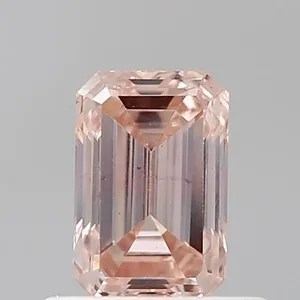 0.71ct EMERALD Fancy Brownish Pink VS1 Coloured Lab diamond