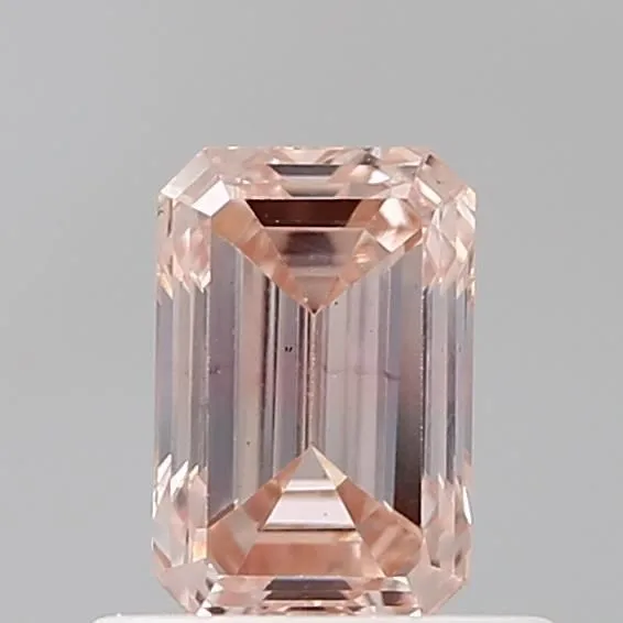 0.71ct EMERALD Fancy Brownish Pink VS1 Coloured Lab diamond