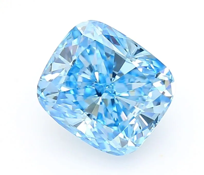 1.02ct CUSHION Fancy Vivid Blue VS1 Coloured Lab diamond