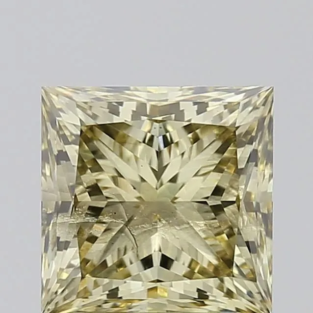 2.05ct PRINCESS Fancy Yellow SI1 Coloured Lab diamond