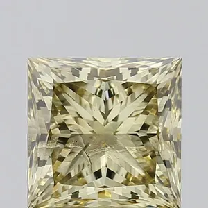 2.05ct PRINCESS Fancy Yellow SI1 Coloured Lab diamond