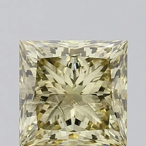 2.05ct PRINCESS Fancy Yellow SI1 Coloured Lab diamond