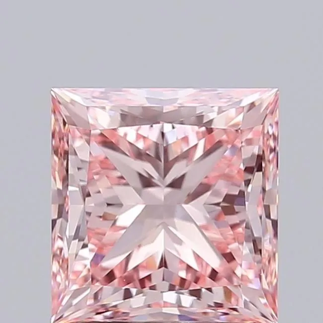 1.81ct PRINCESS Fancy Vivid Pink VVS2 Coloured Lab diamond