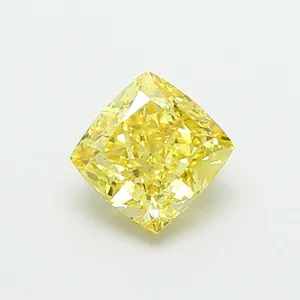 1.04ct CUSHION Fancy Intense Yellow VS1 Coloured Lab diamond