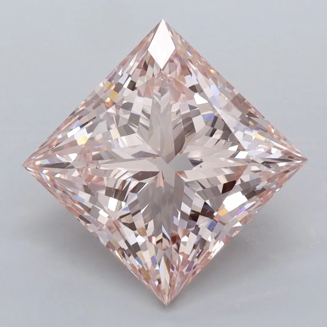 4.03ct PRINCESS Fancy Intense Pink VVS2 Coloured Lab diamond