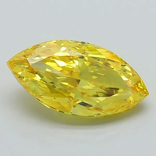 1.74ct MARQUISE Fancy Vivid Yellow VVS2 Coloured Lab diamond