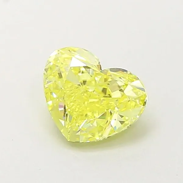 0.8ct HEART Fancy Intense Yellow VVS2 Coloured Lab diamond