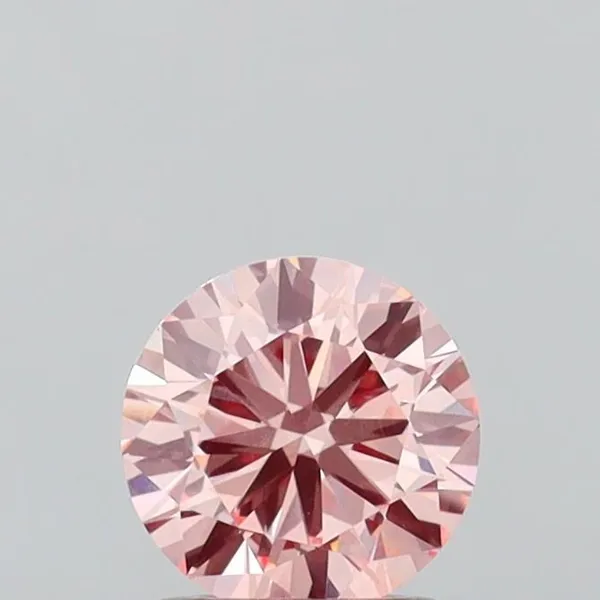 1.07ct ROUND Fancy Intense Pink VS1 Coloured Lab diamond