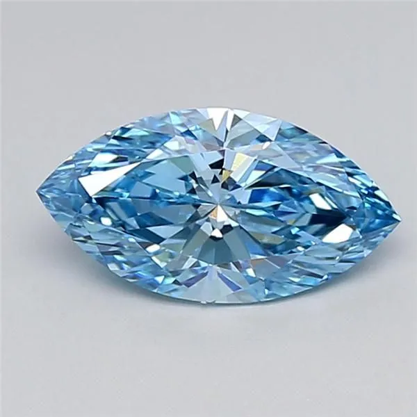 1.57ct MARQUISE Fancy Vivid Blue VVS2 Coloured Lab diamond