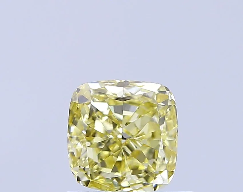0.80ct CUSHION Fancy Intense Yellow VS1 Coloured Lab diamond