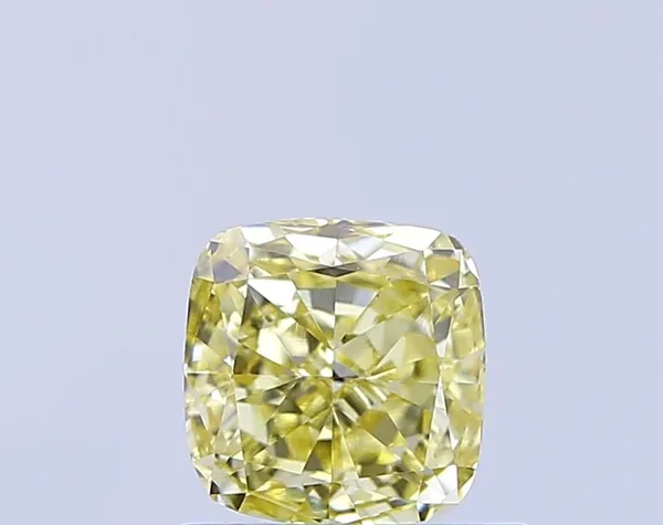 0.8ct CUSHION Fancy Intense Yellow VS1 Coloured Lab diamond