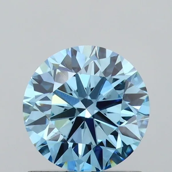 1.07ct ROUND Fancy Vivid Blue VS2 Coloured Lab diamond