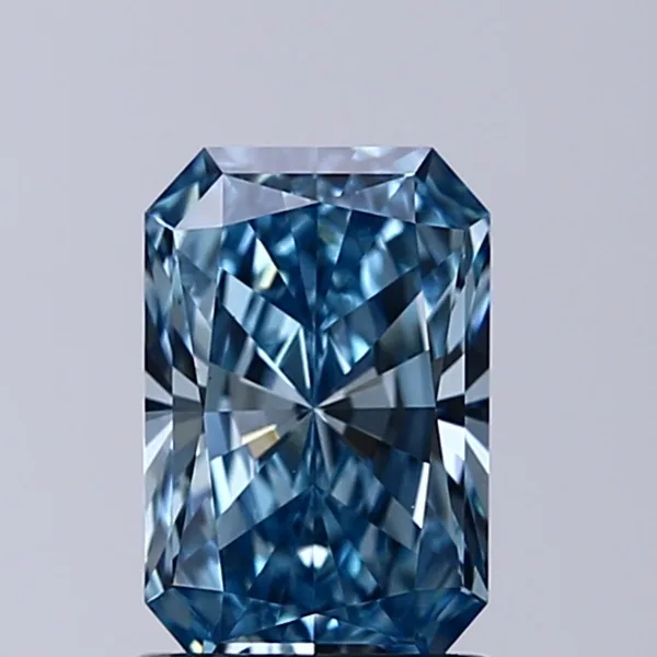 1.21ct RADIANT Fancy Vivid Blue VVS2 Coloured Lab diamond