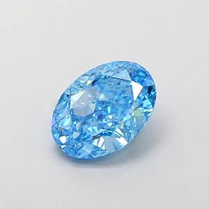 0.94ct OVAL Fancy Vivid Blue VS1 Coloured Lab diamond