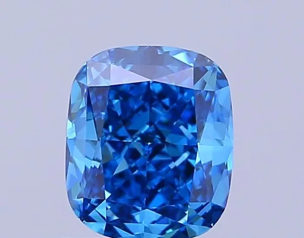 0.76ct CUSHION Fancy Vivid Blue VS1 Coloured Lab diamond