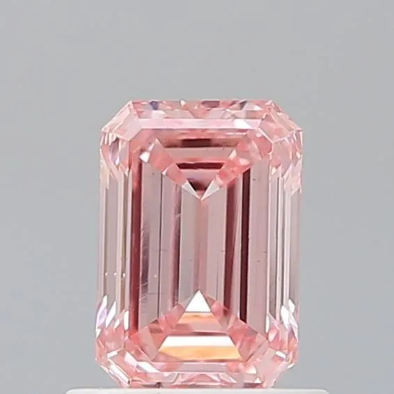 0.81ct EMERALD Fancy Vivid Pink VS1 Coloured Lab diamond