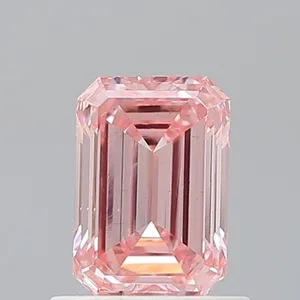0.81ct EMERALD Fancy Vivid Pink VS1 Coloured Lab diamond