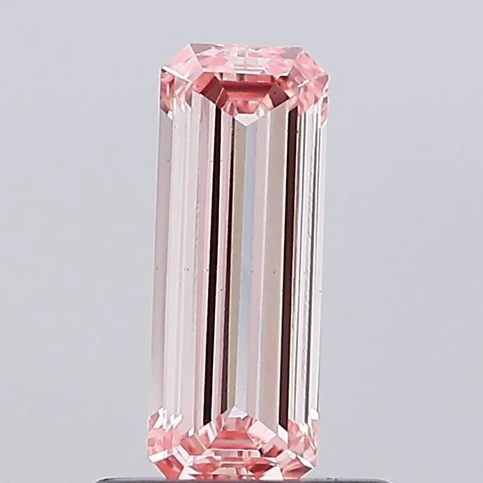 0.53ct EMERALD Fancy Intense Pink VS1 Coloured Lab diamond