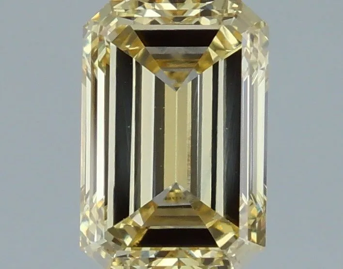1.38ct EMERALD Fancy Yellow VVS2 Coloured Lab diamond
