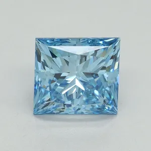 1.52ct PRINCESS Fancy Vivid Blue VS1 Coloured Lab diamond