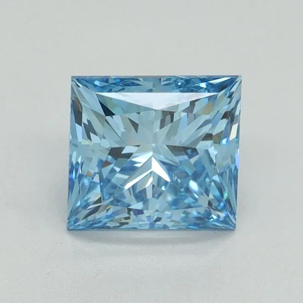 1.52ct PRINCESS Fancy Vivid Blue VS1 Coloured Lab diamond