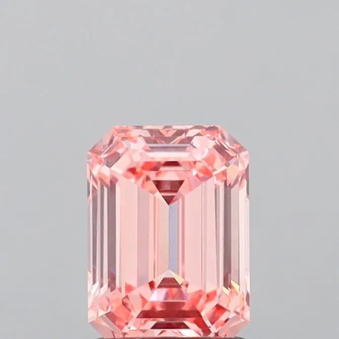 1.21ct EMERALD Fancy Vivid Pink VVS2 Coloured Lab diamond