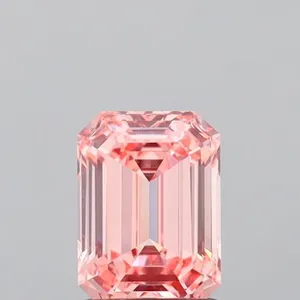 1.21ct EMERALD Fancy Vivid Pink VVS2 Coloured Lab diamond