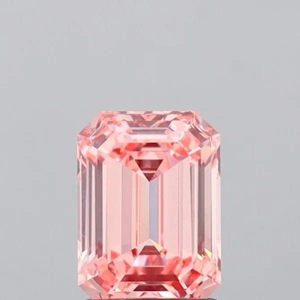 1.21ct EMERALD Fancy Vivid Pink VVS2 Coloured Lab diamond