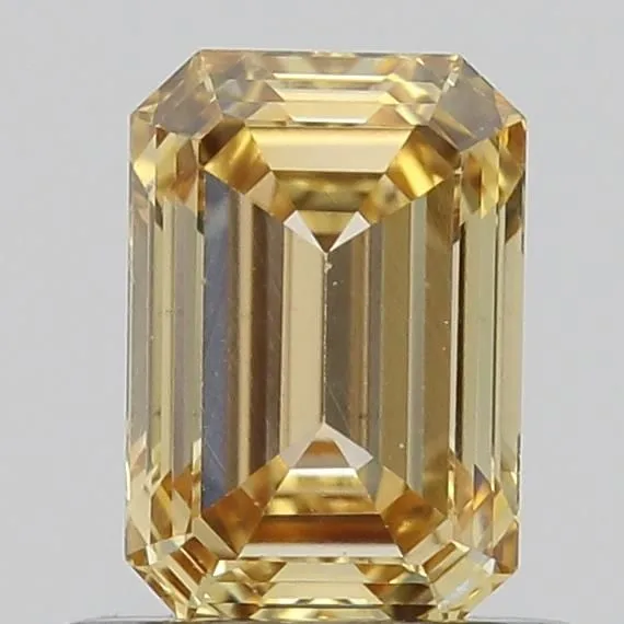 0.69ct EMERALD Fancy Light Brownish Yellow VS1 Coloured Lab diamond