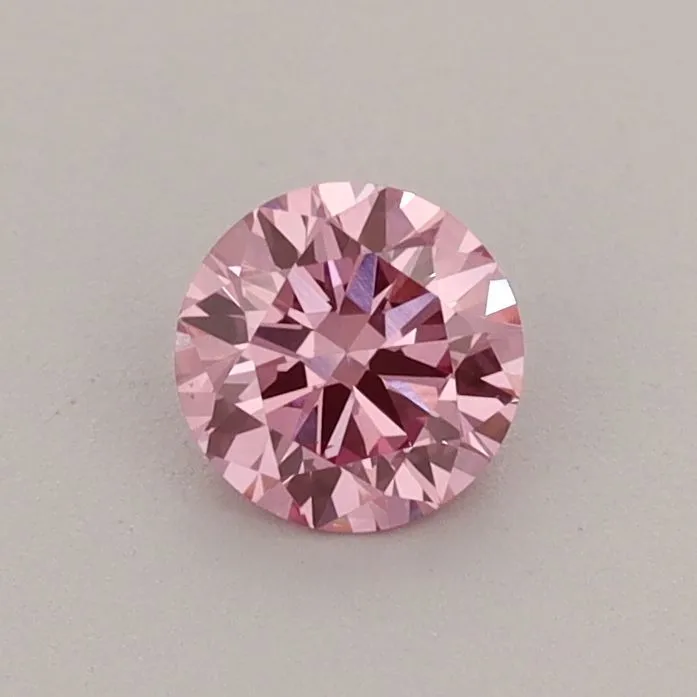 0.42ct ROUND Fancy Vivid Pink VS1 Coloured Lab diamond