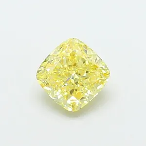 1.08ct CUSHION Fancy Intense Yellow VVS1 Coloured Lab diamond