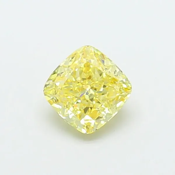 1.08ct CUSHION Fancy Intense Yellow VVS1 Coloured Lab diamond