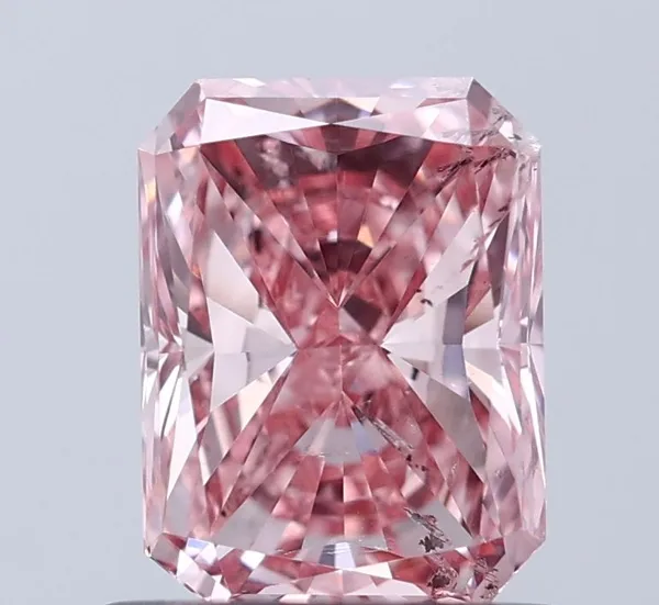 1ct RADIANT Fancy Vivid Pink I1 Coloured Lab diamond