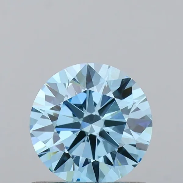 0.7ct ROUND Fancy Vivid Blue VVS2 Coloured Lab diamond