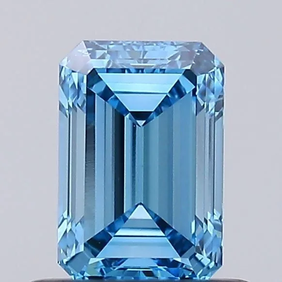 0.68ct EMERALD Fancy Vivid Blue VS1 Coloured Lab diamond