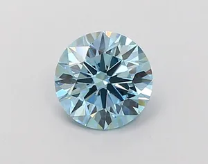 1.08ct ROUND Fancy Vivid Blue VVS2 Coloured Lab diamond
