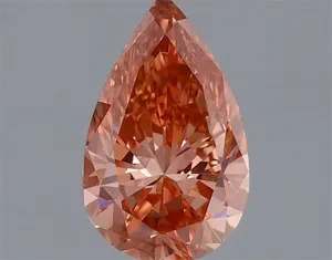 0.76ct PEAR Fancy Vivid Brown Pink VS1 Coloured Lab diamond