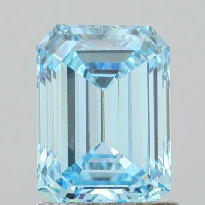1.44ct EMERALD Fancy Intense Blue VS1 Coloured Lab diamond