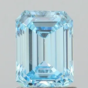 1.44ct EMERALD Fancy Intense Blue VS1 Coloured Lab diamond
