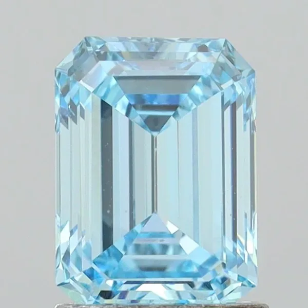 1.44ct EMERALD Fancy Intense Blue VS1 Coloured Lab diamond