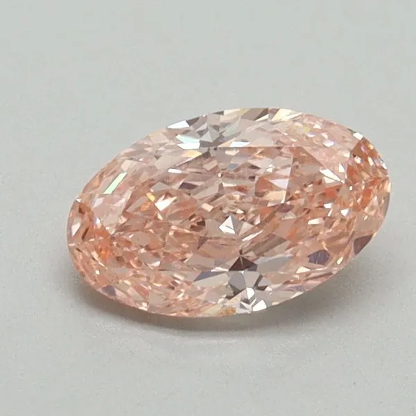 0.66ct OVAL Fancy Vivid Pink VS2 Coloured Lab diamond