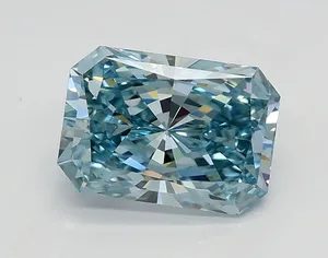 1.26ct RADIANT Fancy Intense Greenish Blue VS2 Coloured Lab diamond