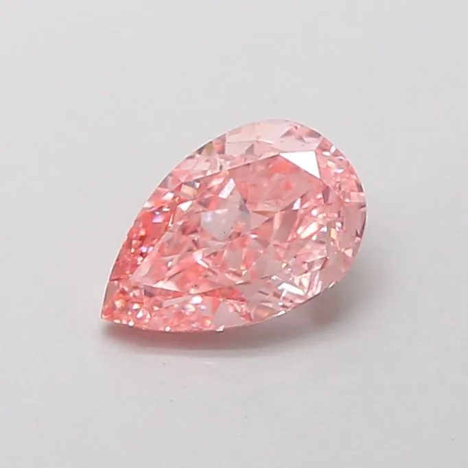 0.80ct PEAR Fancy Vivid Pink VVS2 Coloured Lab diamond