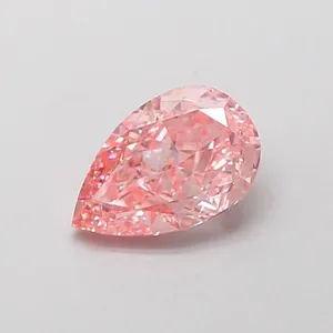 0.8ct PEAR Fancy Vivid Pink VVS2 Coloured Lab diamond