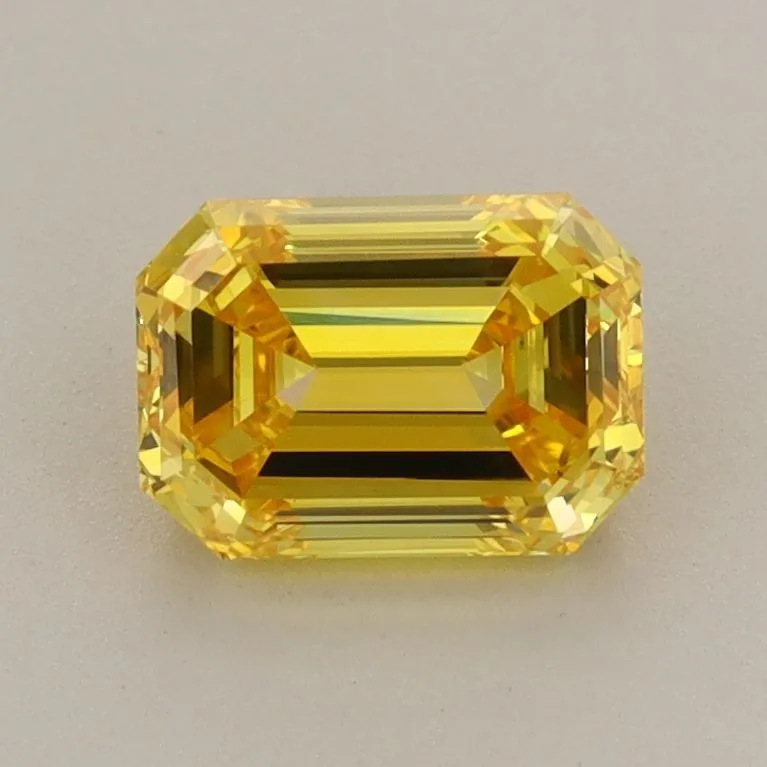 1.16ct EMERALD Fancy Vivid Yellow VVS1 Coloured Lab diamond